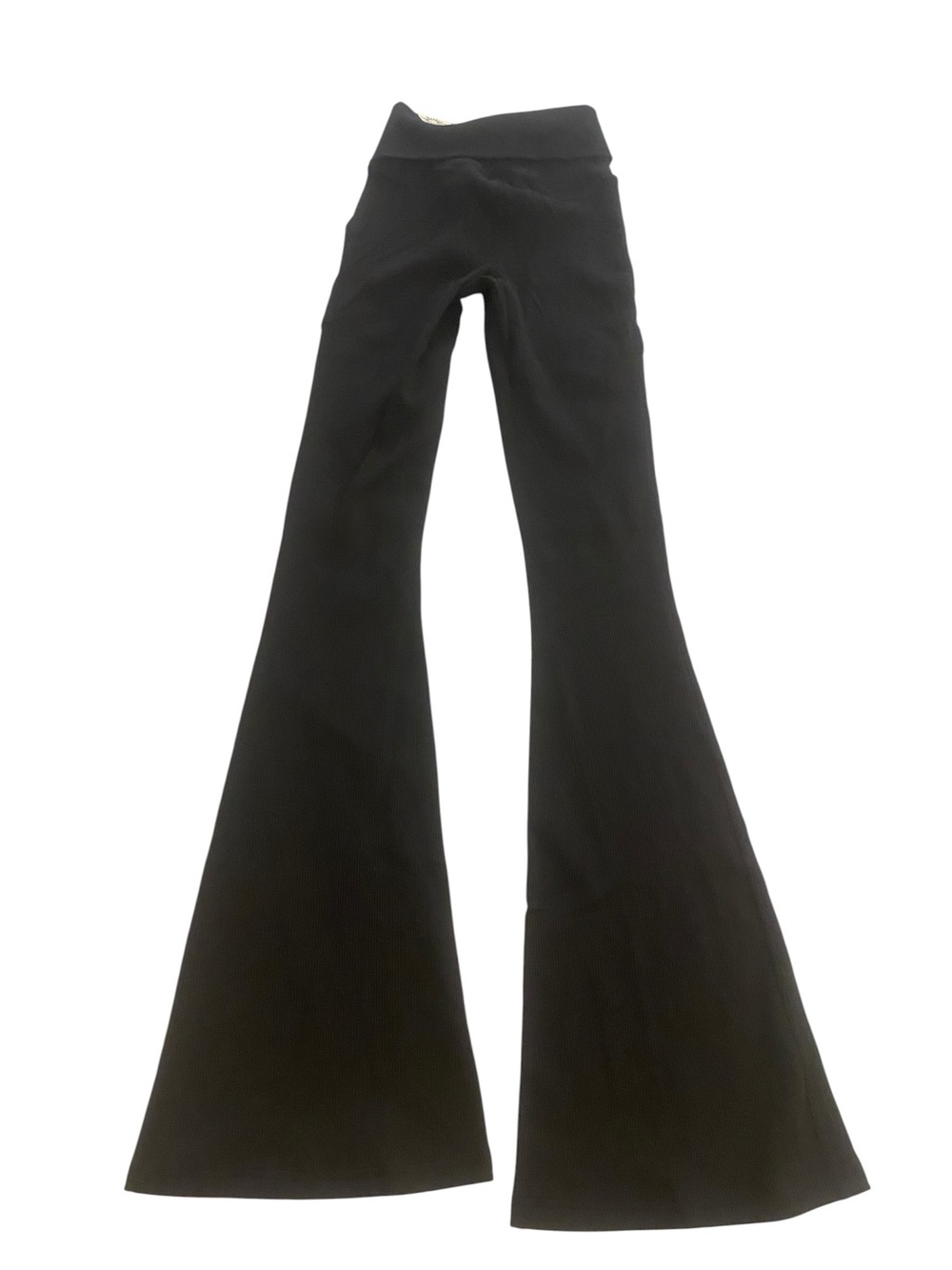 Aerie Offline Fold Over Low Waist Ribbed Black Flared Yoga Pants new XS
